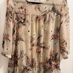 Ricki's Cream and Brown Floral Blouse
